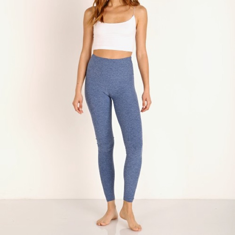Beyond Yoga High Waist Cropped Legging in Serene Blue Spacedye Size Small